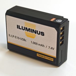 Iluminus IL-LP-E10-USBc Batería Para Equipos Que Usan LP-E10 Con Puerto de Carga Incorporado