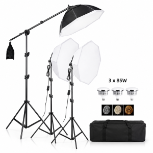 Iluminus IL-YX-DP03 Kit 3 Luces Bicolor Con Softbox y Jirafa